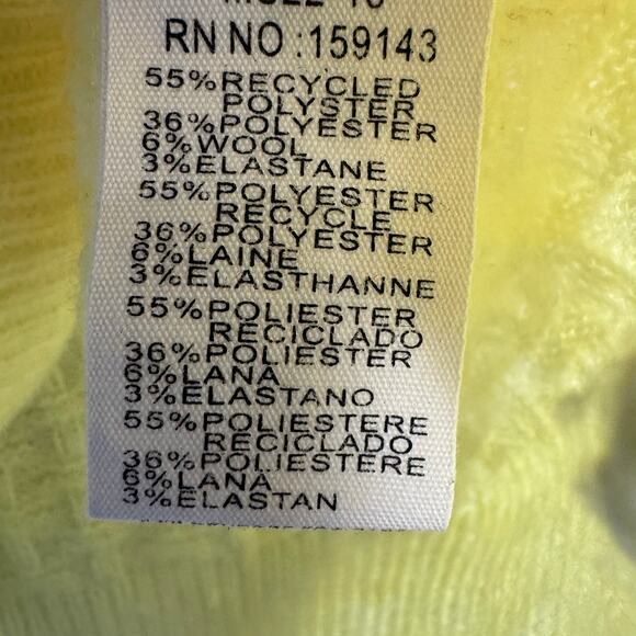 French Paris Yellow & Cream Striped Purple Collared Knit Sweater Size Medium - Picture 6 of 6